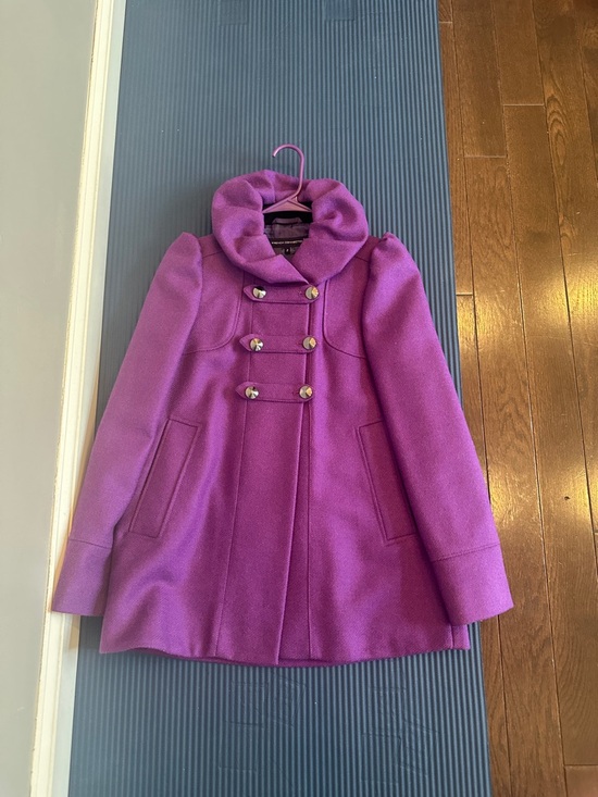 French Connection Jackets & Blazers - Women’s Purple Double-Breasted Wool Blend Coat